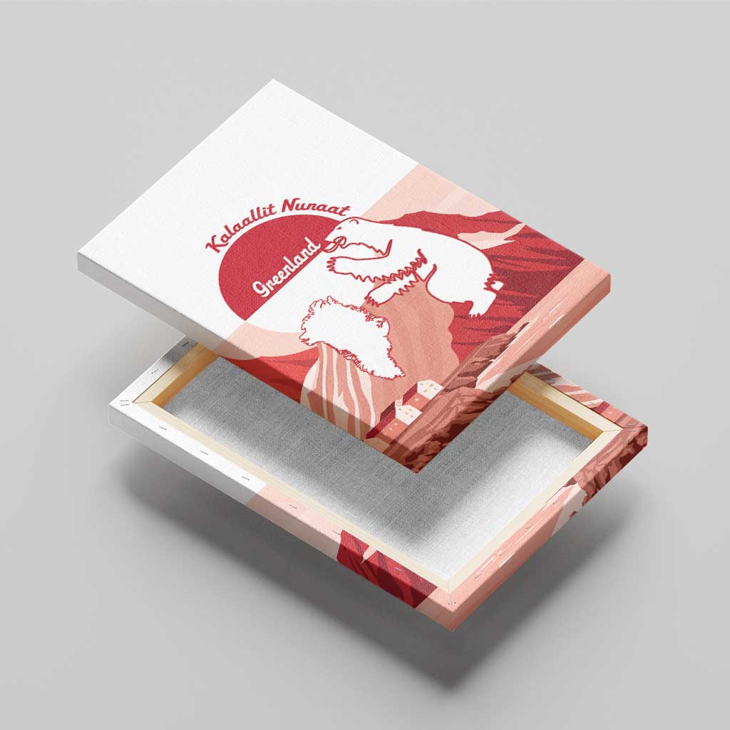 Kalaallit Nunaat Greenland Canvas Wall Art Coat Of Arms Flag Style