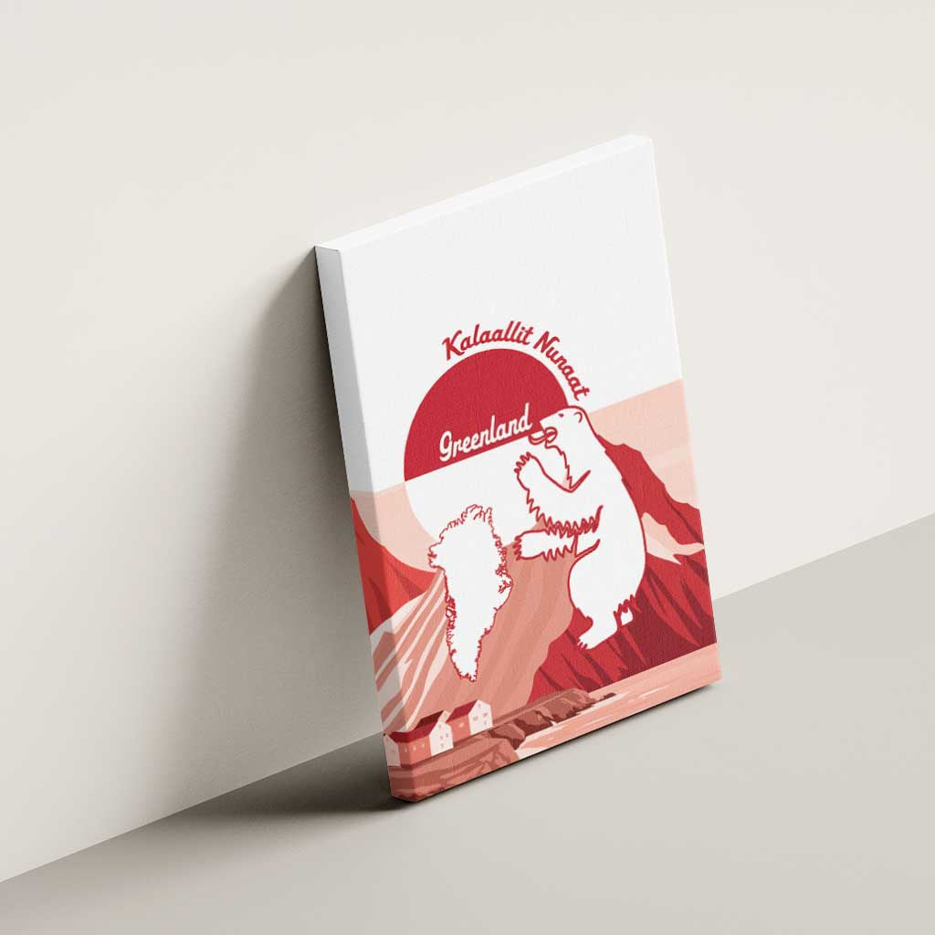 Kalaallit Nunaat Greenland Canvas Wall Art Coat Of Arms Flag Style