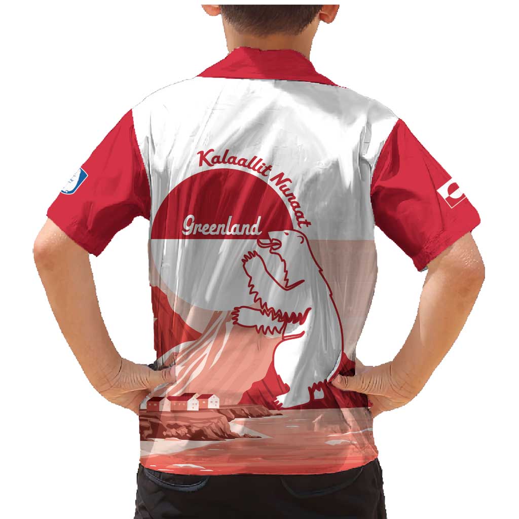 Kalaallit Nunaat Greenland Family Matching Mermaid Dress and Hawaiian Shirt Coat Of Arms Flag Style