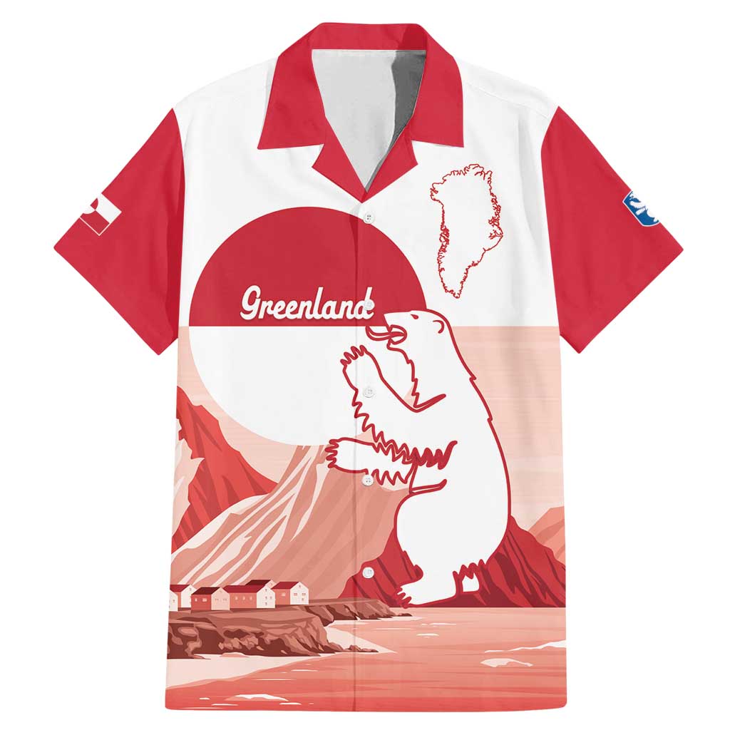 Kalaallit Nunaat Greenland Family Matching Mermaid Dress and Hawaiian Shirt Coat Of Arms Flag Style