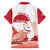 Kalaallit Nunaat Greenland Family Matching Off The Shoulder Long Sleeve Dress and Hawaiian Shirt Coat Of Arms Flag Style