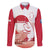 Kalaallit Nunaat Greenland Family Matching Off The Shoulder Long Sleeve Dress and Hawaiian Shirt Coat Of Arms Flag Style