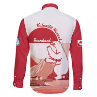 Kalaallit Nunaat Greenland Family Matching Off The Shoulder Long Sleeve Dress and Hawaiian Shirt Coat Of Arms Flag Style