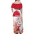 Kalaallit Nunaat Greenland Family Matching Off Shoulder Maxi Dress and Hawaiian Shirt Coat Of Arms Flag Style