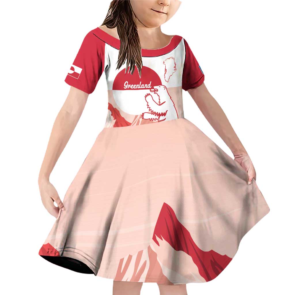 Kalaallit Nunaat Greenland Family Matching Off Shoulder Short Dress and Hawaiian Shirt Coat Of Arms Flag Style