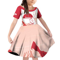 Kalaallit Nunaat Greenland Family Matching Off Shoulder Short Dress and Hawaiian Shirt Coat Of Arms Flag Style