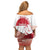 Kalaallit Nunaat Greenland Family Matching Off Shoulder Short Dress and Hawaiian Shirt Coat Of Arms Flag Style