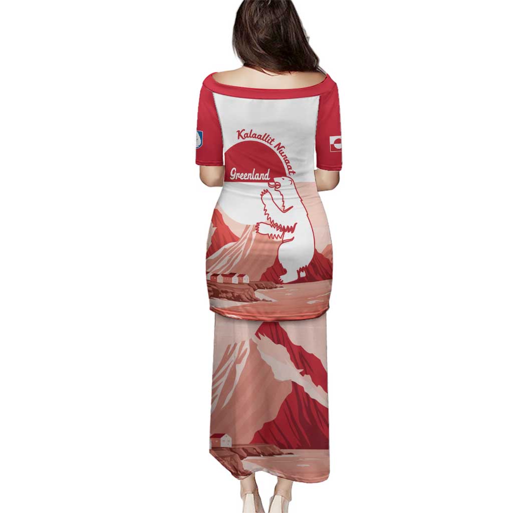 Kalaallit Nunaat Greenland Family Matching Puletasi and Hawaiian Shirt Coat Of Arms Flag Style