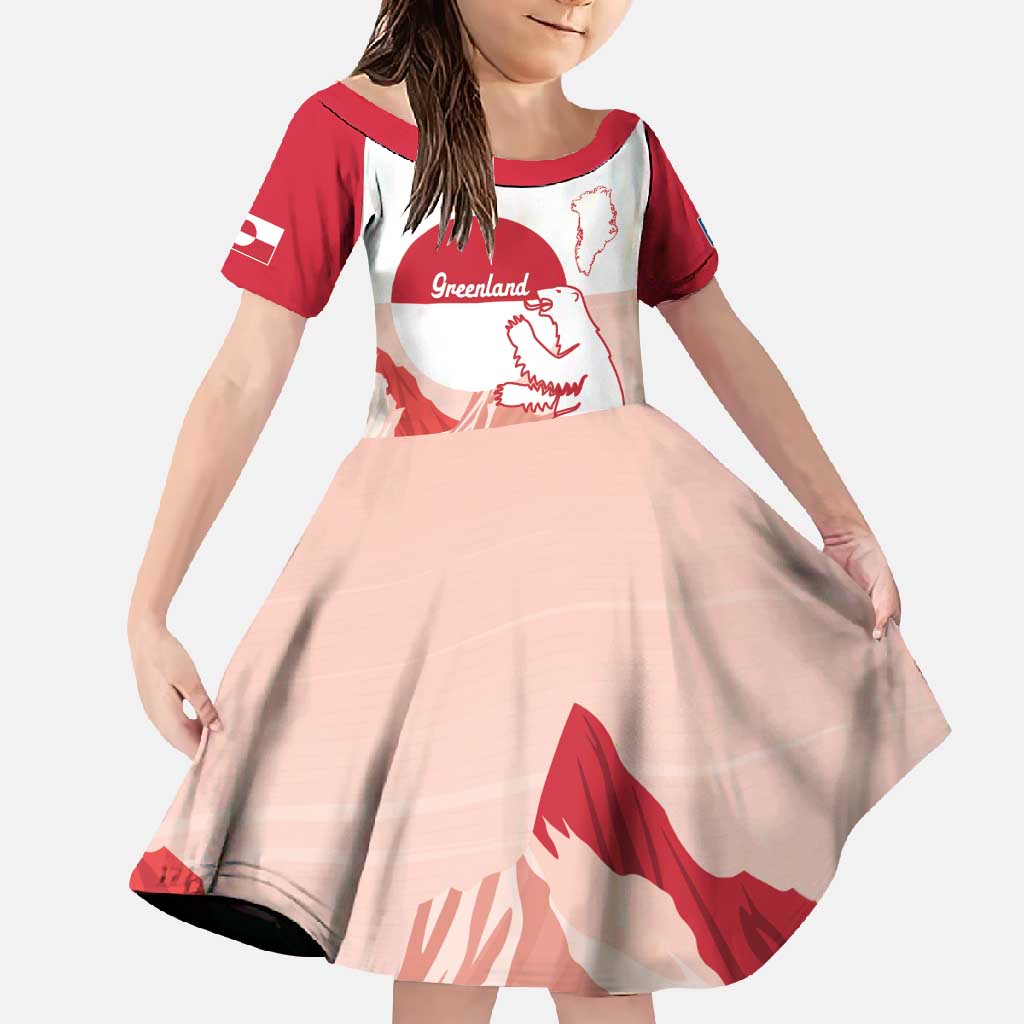 Kalaallit Nunaat Greenland Family Matching Summer Maxi Dress and Hawaiian Shirt Coat Of Arms Flag Style