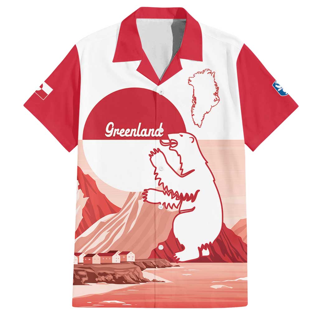 Kalaallit Nunaat Greenland Family Matching Summer Maxi Dress and Hawaiian Shirt Coat Of Arms Flag Style
