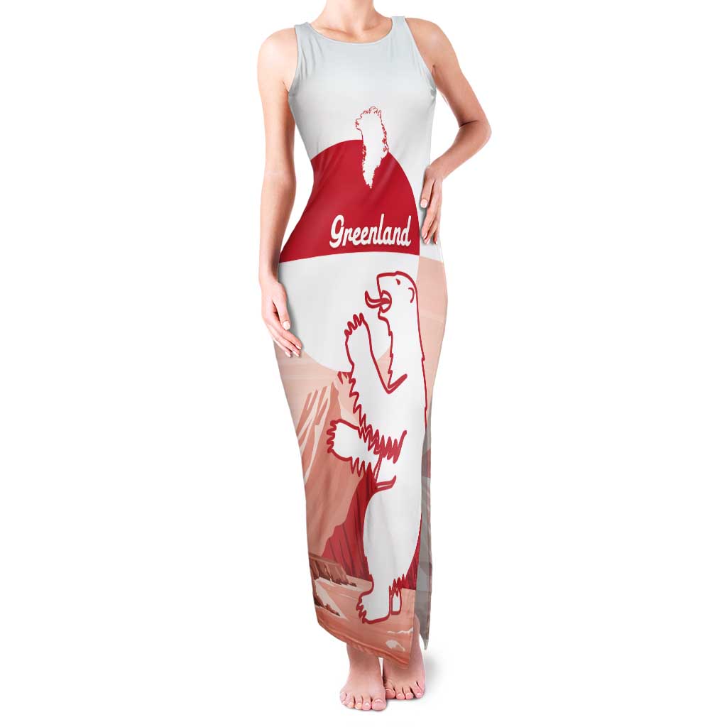 Kalaallit Nunaat Greenland Family Matching Tank Maxi Dress and Hawaiian Shirt Coat Of Arms Flag Style