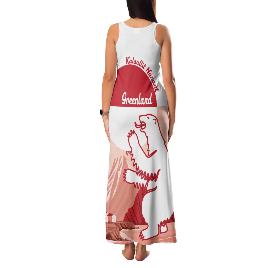 Kalaallit Nunaat Greenland Family Matching Tank Maxi Dress and Hawaiian Shirt Coat Of Arms Flag Style