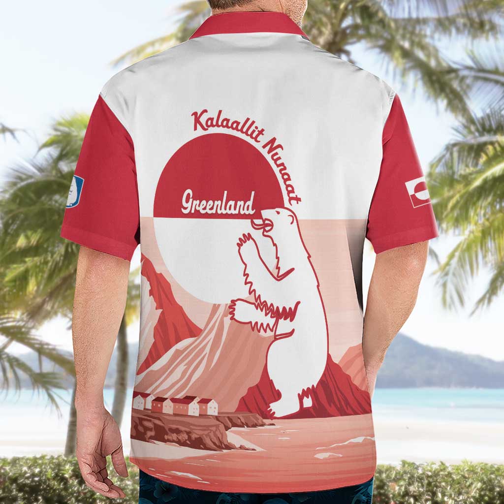 Kalaallit Nunaat Greenland Hawaiian Shirt Coat Of Arms Flag Style