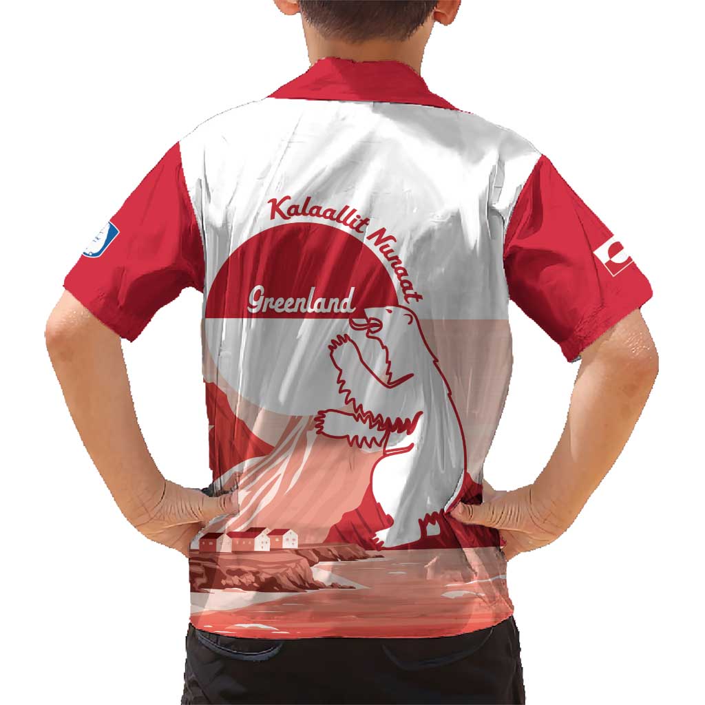 Kalaallit Nunaat Greenland Hawaiian Shirt Coat Of Arms Flag Style