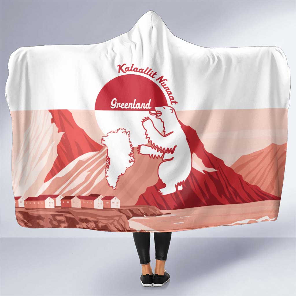 Kalaallit Nunaat Greenland Hooded Blanket Coat Of Arms Flag Style