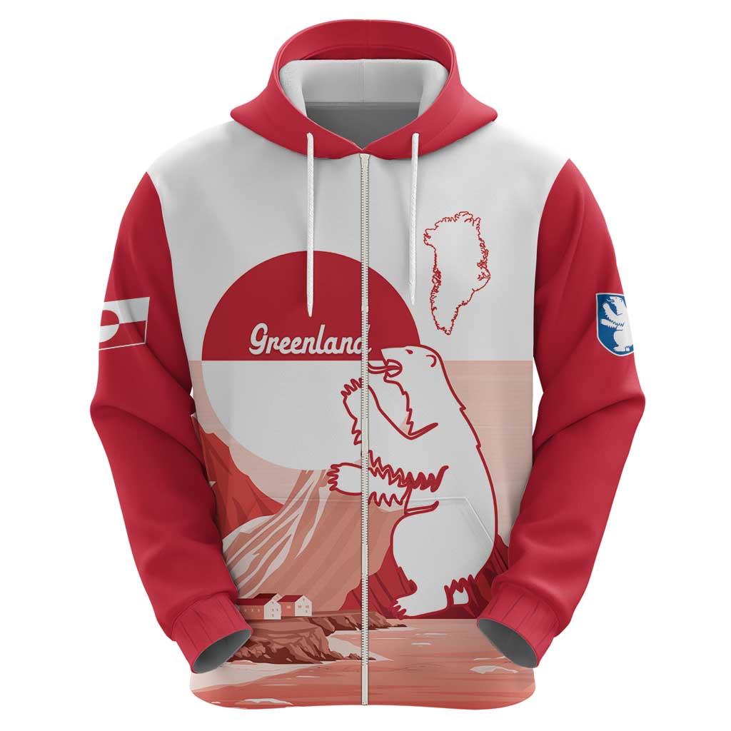 Kalaallit Nunaat Greenland Hoodie Coat Of Arms Flag Style