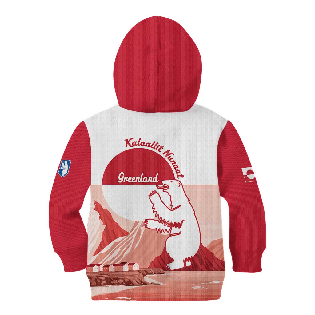 Kalaallit Nunaat Greenland Kid Hoodie Coat Of Arms Flag Style