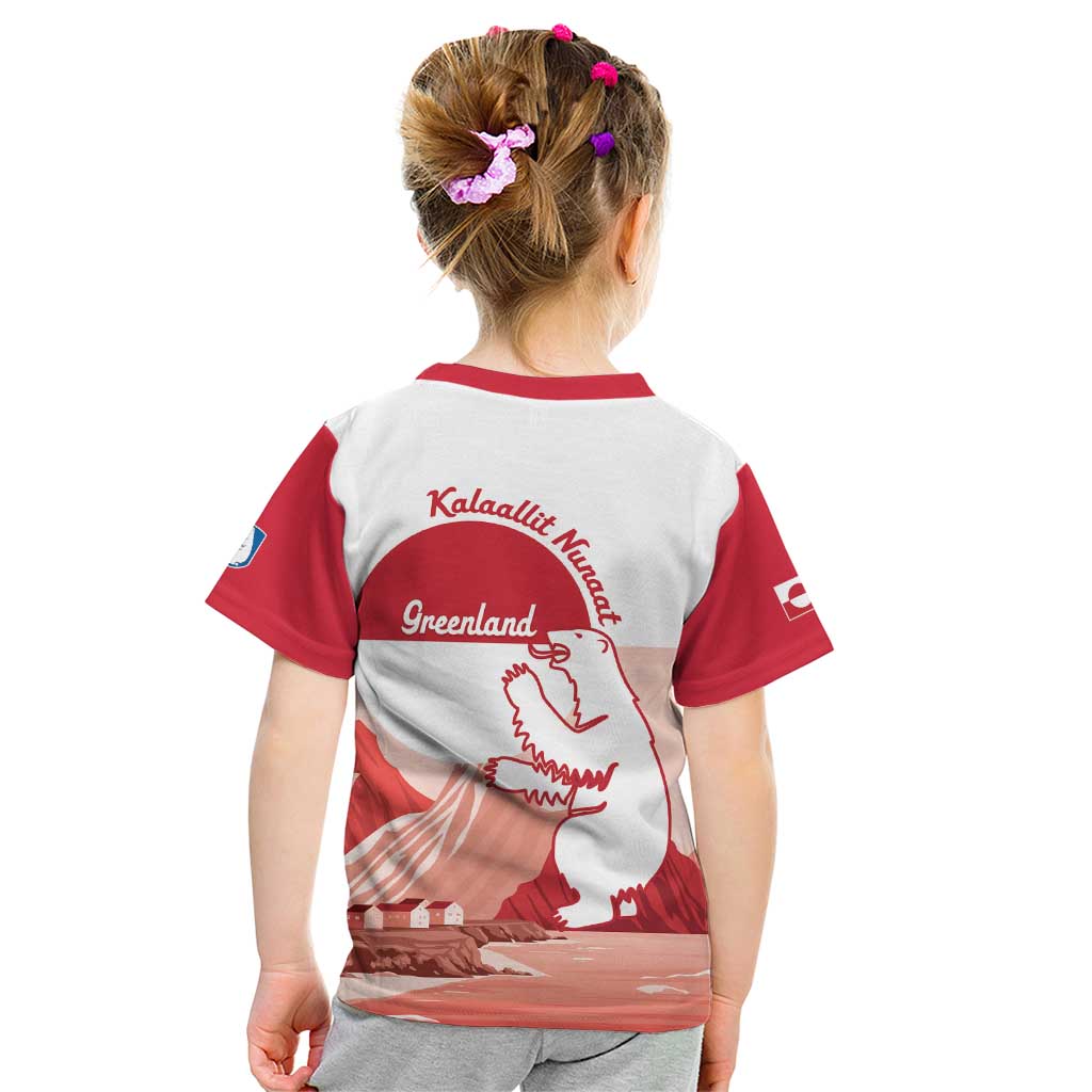 Kalaallit Nunaat Greenland Kid T Shirt Coat Of Arms Flag Style
