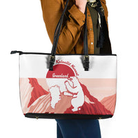 Kalaallit Nunaat Greenland Leather Tote Bag Coat Of Arms Flag Style