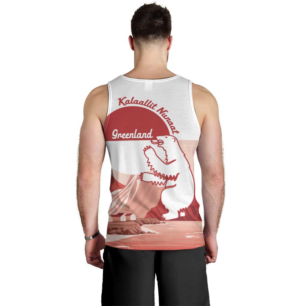 Kalaallit Nunaat Greenland Men Tank Top Coat Of Arms Flag Style