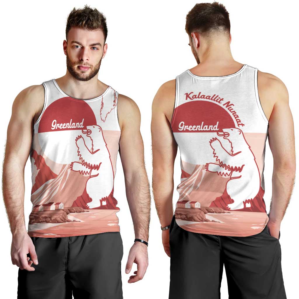 Kalaallit Nunaat Greenland Men Tank Top Coat Of Arms Flag Style