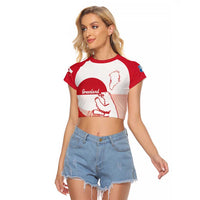 Kalaallit Nunaat Greenland Raglan Cropped T Shirt Coat Of Arms Flag Style