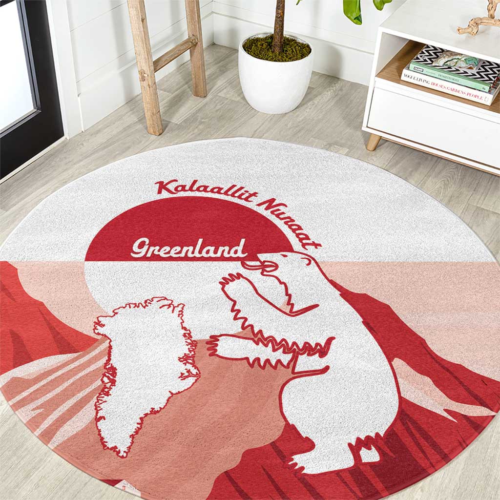 Kalaallit Nunaat Greenland Round Carpet Coat Of Arms Flag Style