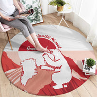 Kalaallit Nunaat Greenland Round Carpet Coat Of Arms Flag Style