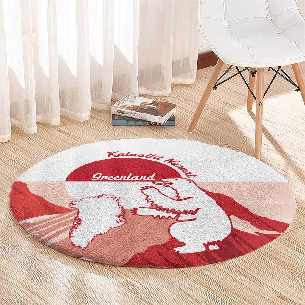Kalaallit Nunaat Greenland Round Carpet Coat Of Arms Flag Style