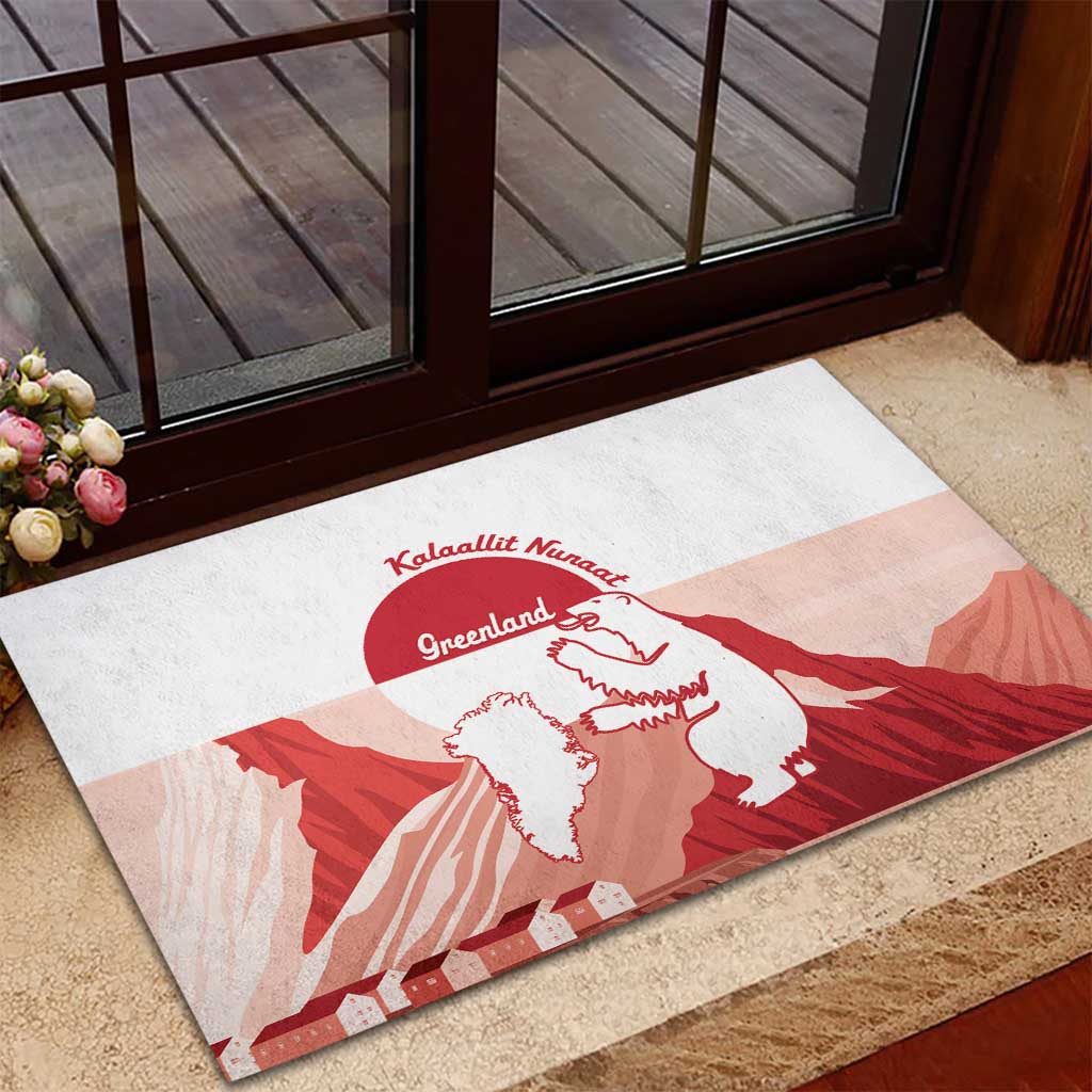 Kalaallit Nunaat Greenland Rubber Doormat Coat Of Arms Flag Style