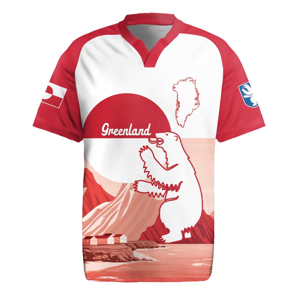 Kalaallit Nunaat Greenland Rugby Jersey Coat Of Arms Flag Style