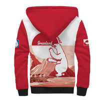 Kalaallit Nunaat Greenland Sherpa Hoodie Coat Of Arms Flag Style