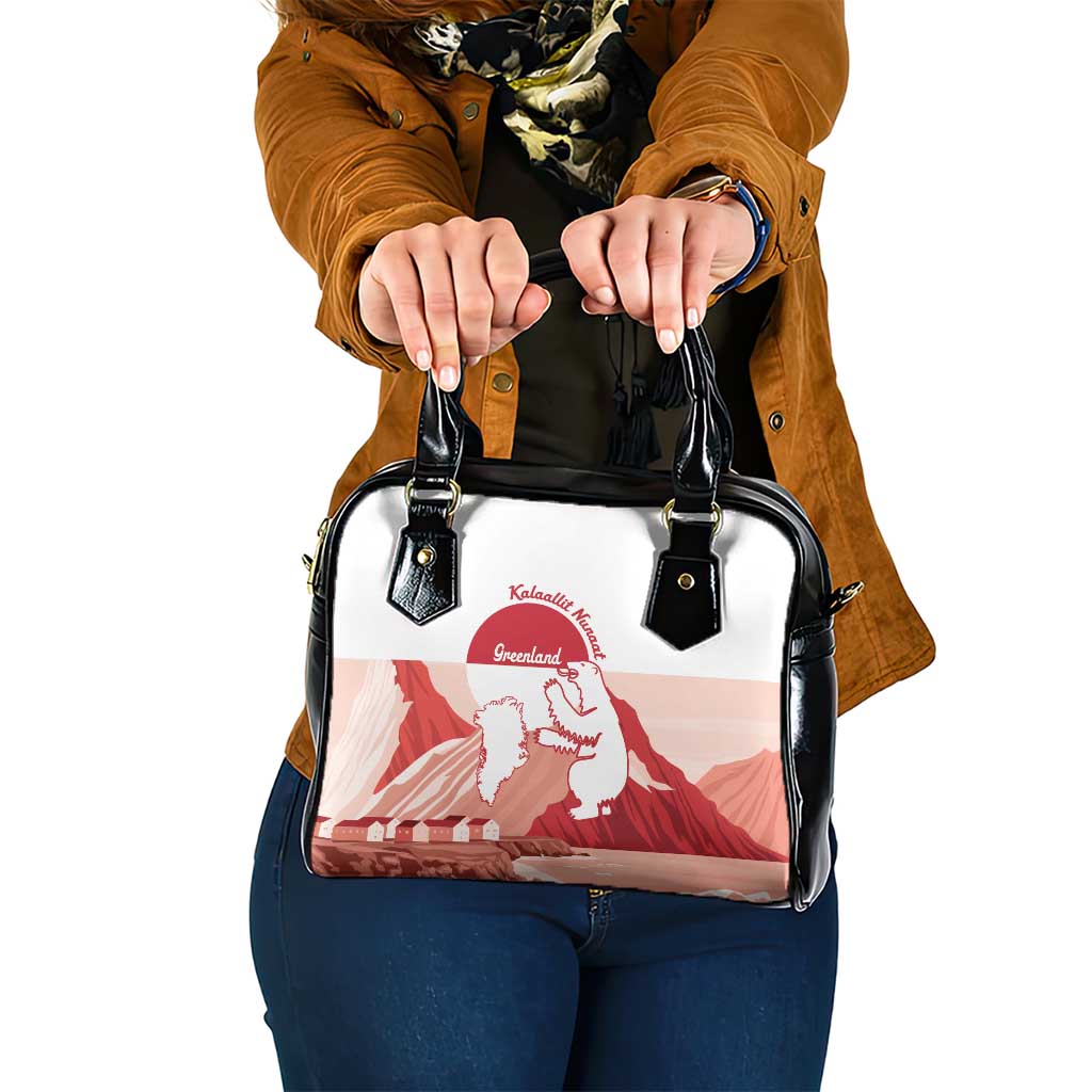 Kalaallit Nunaat Greenland Shoulder Handbag Coat Of Arms Flag Style