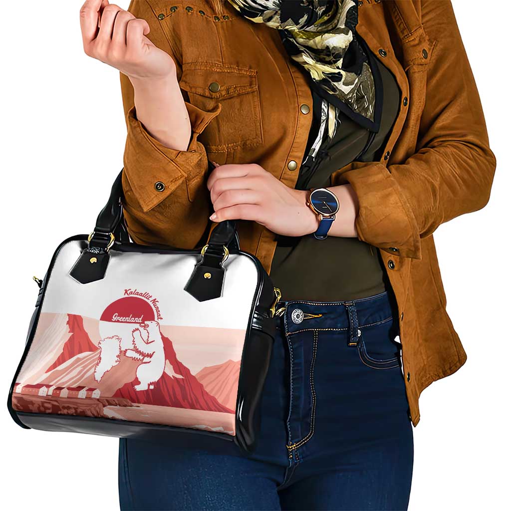 Kalaallit Nunaat Greenland Shoulder Handbag Coat Of Arms Flag Style
