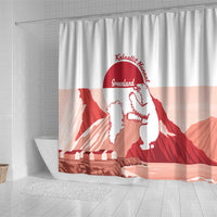 Kalaallit Nunaat Greenland Shower Curtain Coat Of Arms Flag Style