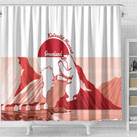 Kalaallit Nunaat Greenland Shower Curtain Coat Of Arms Flag Style