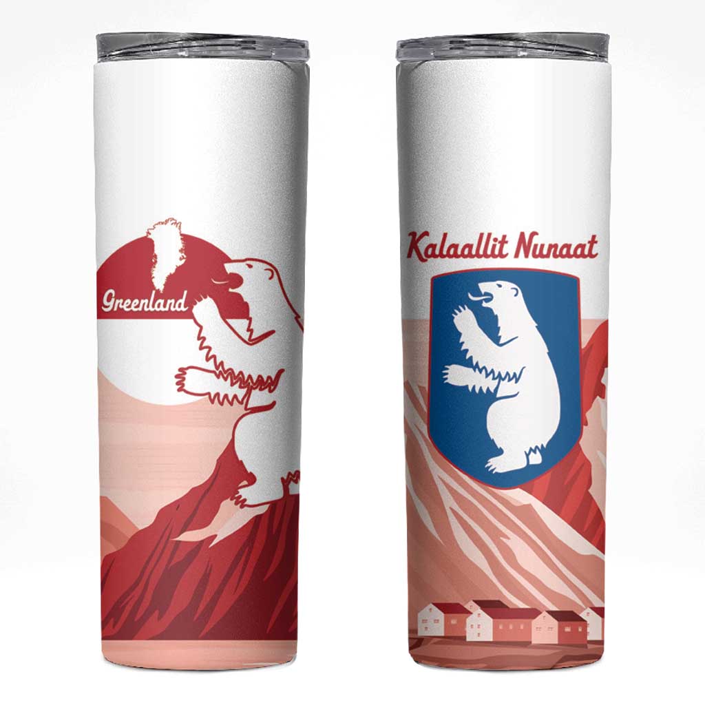 Kalaallit Nunaat Greenland Skinny Tumbler Coat Of Arms Flag Style