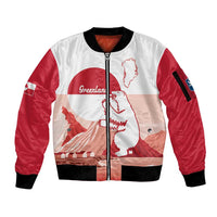 Kalaallit Nunaat Greenland Sleeve Zip Bomber Jacket Coat Of Arms Flag Style