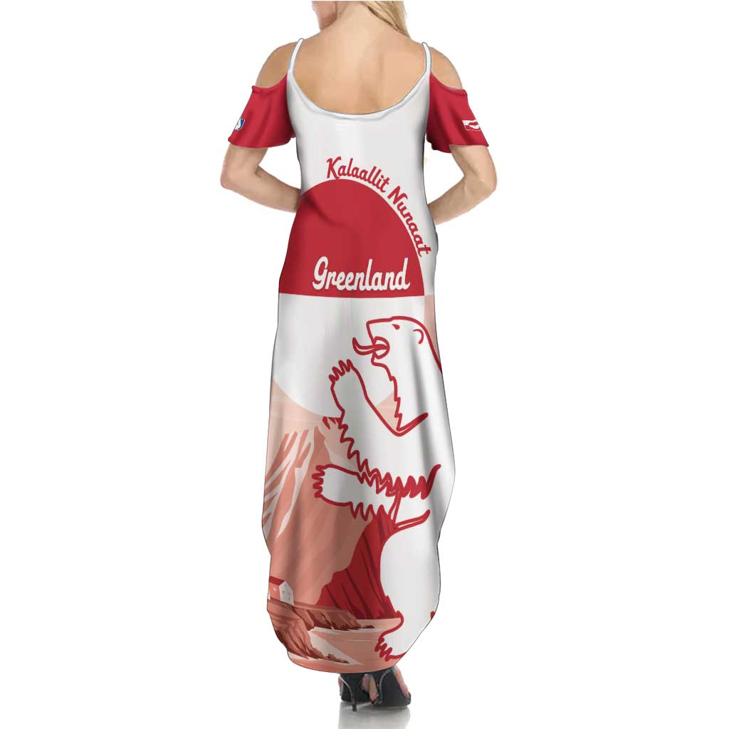 Kalaallit Nunaat Greenland Summer Maxi Dress Coat Of Arms Flag Style