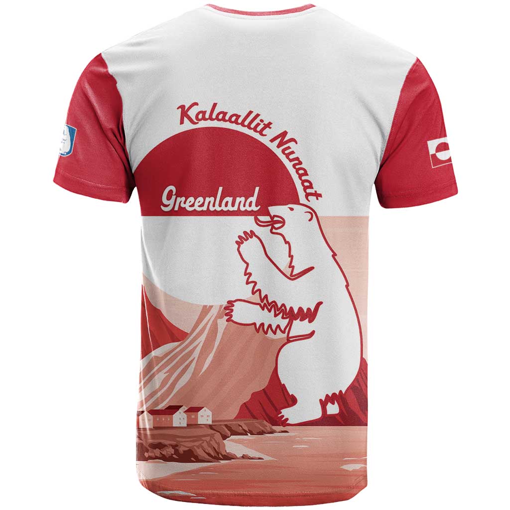 Kalaallit Nunaat Greenland T Shirt Coat Of Arms Flag Style