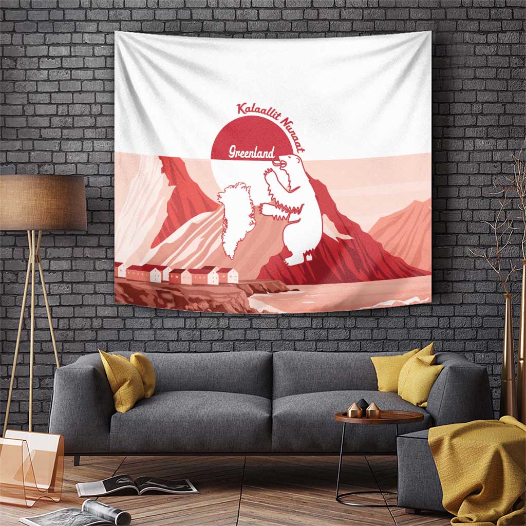 Kalaallit Nunaat Greenland Tapestry Coat Of Arms Flag Style