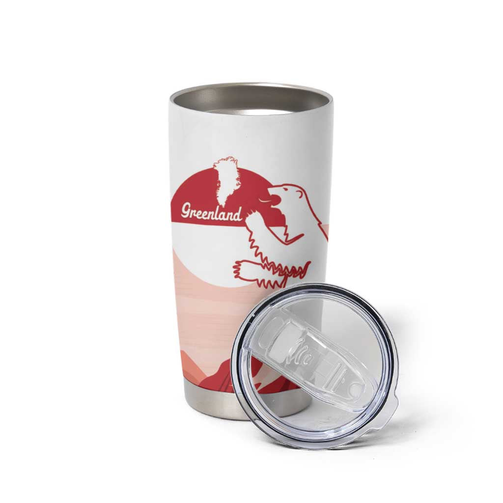 Kalaallit Nunaat Greenland Tumbler Cup Coat Of Arms Flag Style