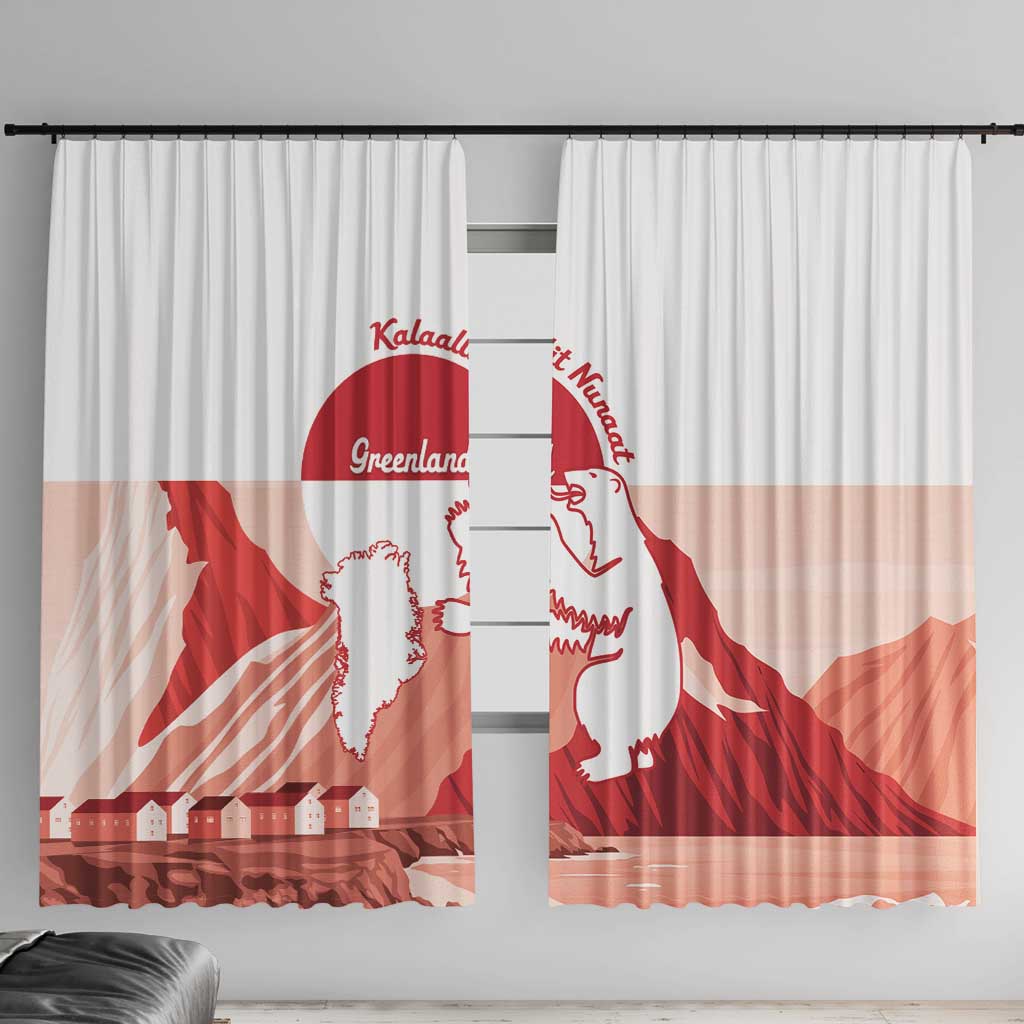 Kalaallit Nunaat Greenland Window Curtain Coat Of Arms Flag Style