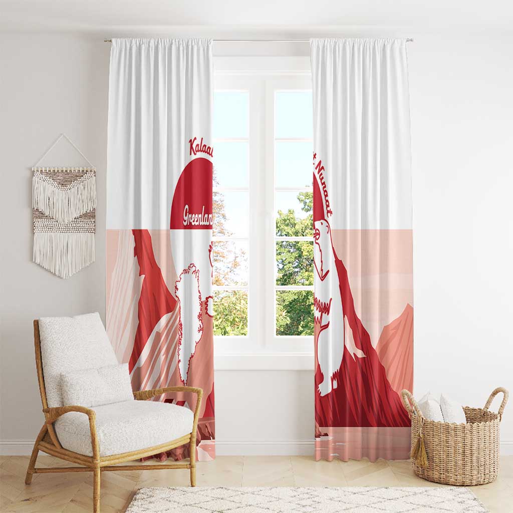 Kalaallit Nunaat Greenland Window Curtain Coat Of Arms Flag Style