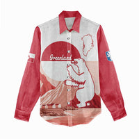Kalaallit Nunaat Greenland Women Casual Shirt Coat Of Arms Flag Style