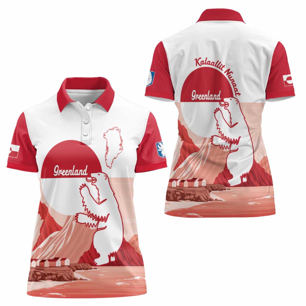 Kalaallit Nunaat Greenland Women Polo Shirt Coat Of Arms Flag Style
