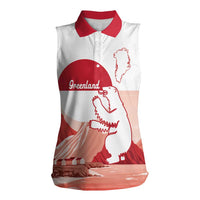 Kalaallit Nunaat Greenland Women Sleeveless Polo Shirt Coat Of Arms Flag Style