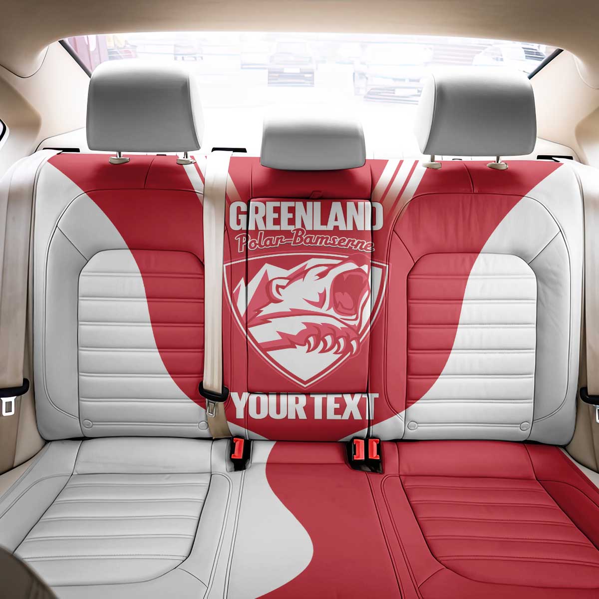 Custom Greenland Football Back Car Seat Cover Come On Polar-Bamserne