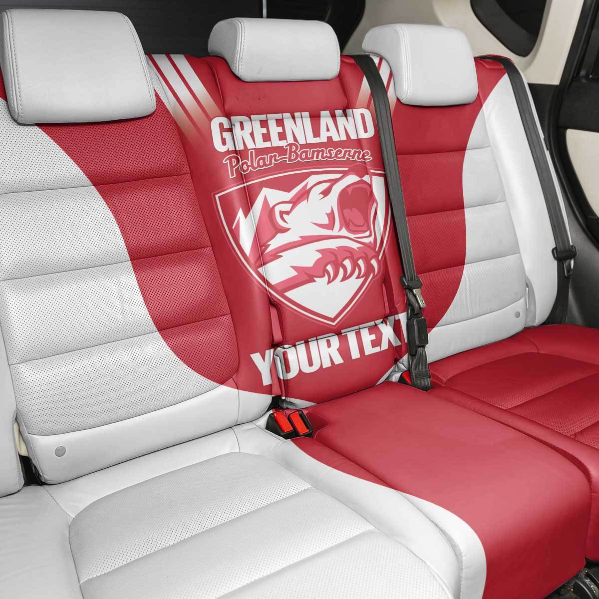 Custom Greenland Football Back Car Seat Cover Come On Polar-Bamserne
