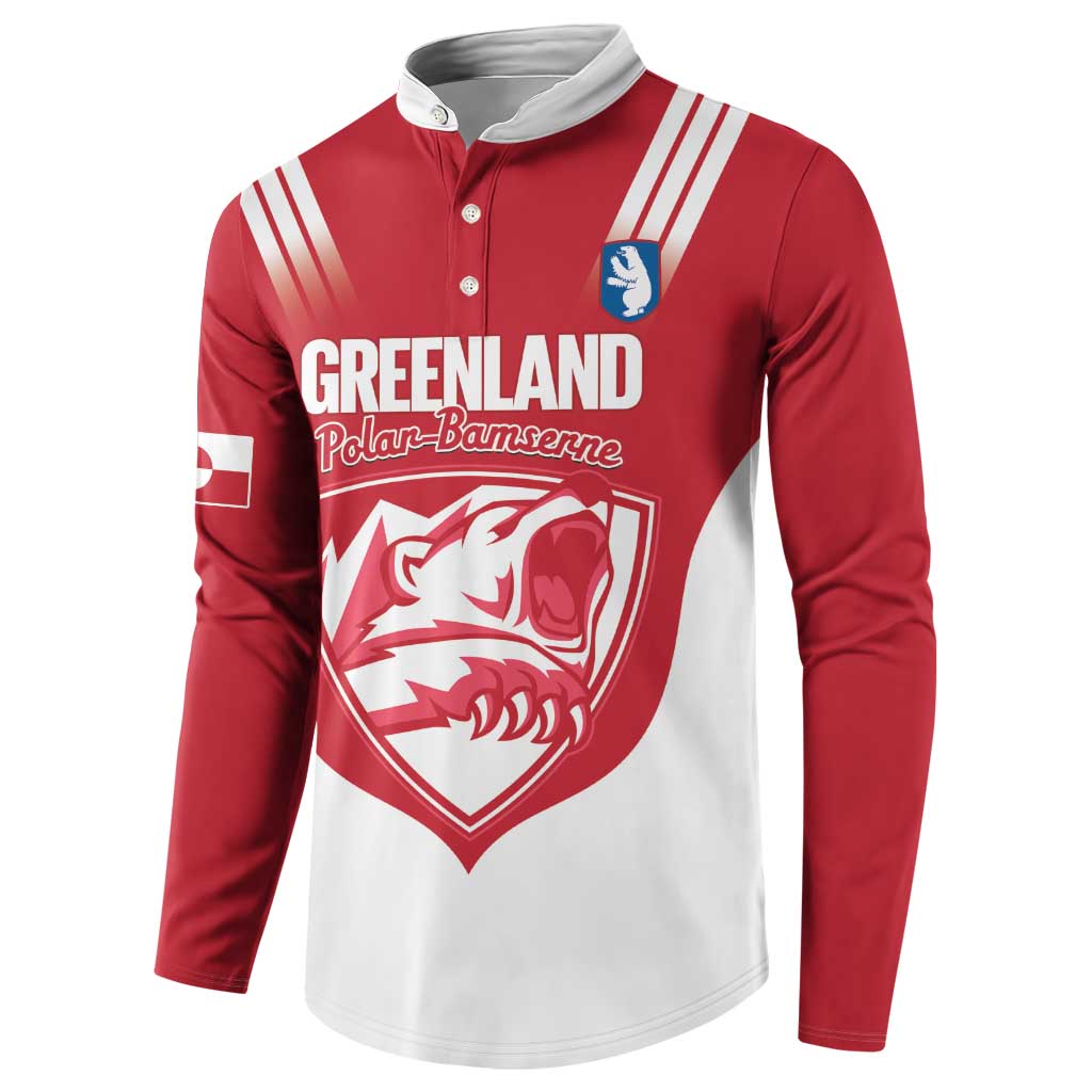 Custom Greenland Football Button Sweatshirt Come On Polar-Bamserne